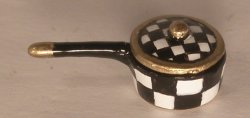 Jester Check Enamel Pot #2 by Christopher Whitford