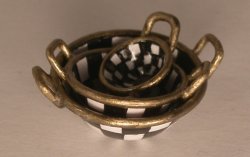 Jester Check Enamel Set of 3 Prep Bowls by Christopher Whitford