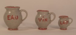 Pitchers set of 3 Red Stripe by Elisabth Causeret