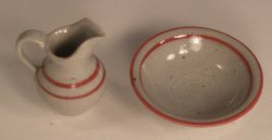 Pitcher & Bowl Red Stripe #143 by Elisabth Causeret
