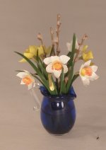 Daffidils in Blue Vase by Wilhelmina