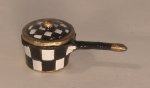 Jester Check Enamel Pot #1 by Christopher Whitford