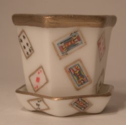 Playing Cards Flower Pot Large by Christopher Whitford