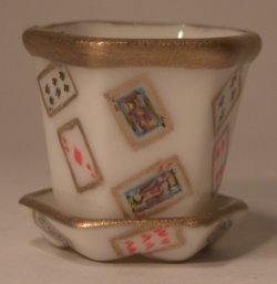 Playing Cards Flower Pot Small by Christopher Whitford