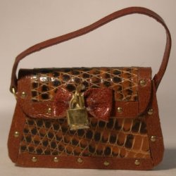 Iguana Brown Bow Purse by Jose Gomez