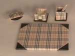 Plaid Desk Collection set of 4 by Dominique Roche