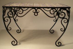 Blue & White Tile Table by Getzan & Tiny Ceramics