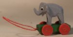 Small Wood Animal on Wheel Toy Elephant by Matthias Matthes