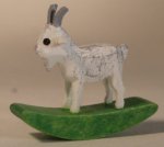 Rocking Wood Animal Toy White Goat by Matthias Matthes
