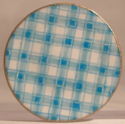 Provencal Coq Plaid Charger/Tray Blue by Christopher Whitford