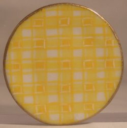 Provencal Coq Plaid Charger/Tray Yellow by Christopher Whitford