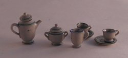Teaset Blue Strip by Elisabeth Causeret