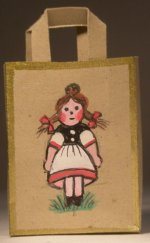 Hand Painted Shopping Bag Girl w/Pig Tails by Matthias Matthes