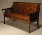 Cained Bergere Sofa Brown Leather by Alan Barnes