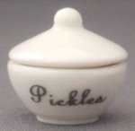 Porcelain Covered Bowl Pickles by Gail Tucker