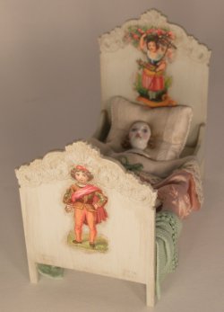 Doll in Cream Bed by Gale Elena Bantock