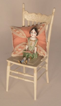 Doll in Cream Chair by Gale Elena Bantock
