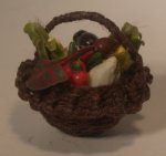 Handwoven Basket of Vegetables by Linda Cummings