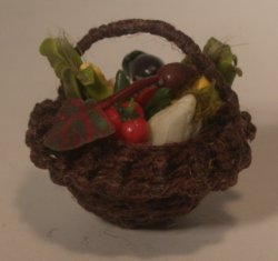 Handwoven Basket of Vegetables by Linda Cummings
