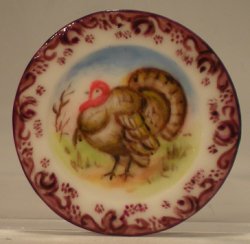Thanksgiving Turkey Round Platter by Christopher Whitford