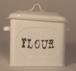 Enamel Flour Canister White by TYA