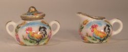 Provencal Coq Creamer & Sugar by Christopher Whitford