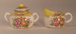 Edwardian Flower Creamer & Sugar by Christopher Whitford
