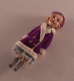 Doll in Purple Coat by Gale Elena Bantock