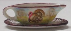 Thanksgiving Turkey Gravey boat w/Tray by Christopher Whitford
