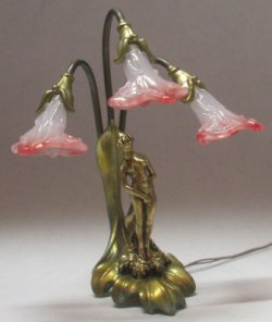 Ricardo on Leaf Lamp w/Pink Shades by Jim Pounder