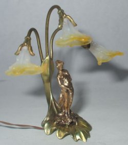 Ricardo on Leaf Lamp w/Yellow Shades by Jim Pounder