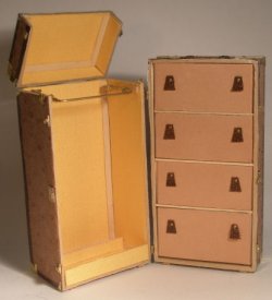 Ostich Skin Wardrobe Trunk w/Drawers by Jose Gomez