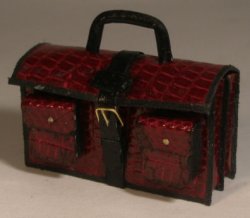 Red Lizard 2 Pocket Briefcase by Jose Gomez