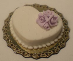 Heart Shape Cake Lavender Roses by Cristina Minischetti