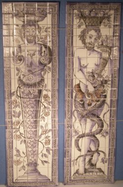 Tile Panels Venus Garden set of 2 by Tiny Ceramics