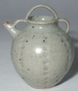 Pottery #99 Grey Engraved Pitcher by Elisabeth Causeret