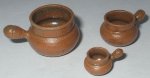 Pottery #79 set of 3 Brown Sauce Pans by Elisabeth Causeret
