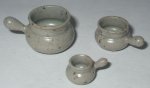 Pottery #79 set of 3 Grey Sauce Pans by Elisabeth Causeret