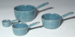 Pottery #24 Blue set of 4 Pots by Elisabeth Causeret