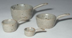 Pottery #24 Grey set of 4 Pots by Elisabeth Causeret