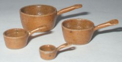 Pottery #24 Brown set of 4 Pots by Elisabeth Causeret