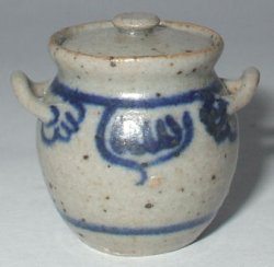 Pottery #67 Decorated Salt Pot by Elisabeth Causeret #A