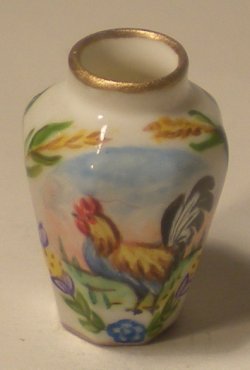 Provencal Coq Octagon Vase by Christopher Whitford