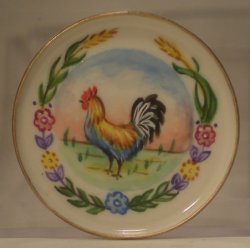 Provencial Coq Large Round Platter by Christopher Whitford