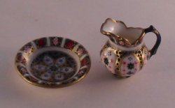 Royal Crown Derby Imari Pitcher & Bowl by Christopher Whitford