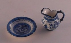 Blue Canton Pitcher & Bowl by Christopher Whitford