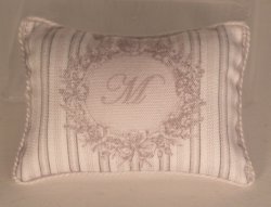 Grey Monogram M "Scented" Pillow by Syreeta's