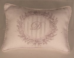 Grey Monogram D "Scented" Pillow by Syreeta's