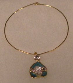 Art Deco 18kt Gold, Diamond & Enamel Necklace by Ligia