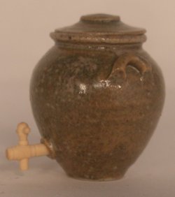 Pottery #37 Brown Vinaigrier by Elisabeth Causeret